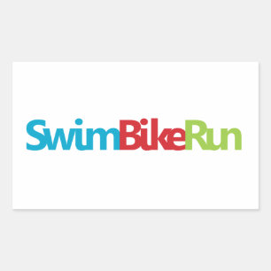 Pegatina Rectangular Logo genial de Triatlón para todos los amantes del