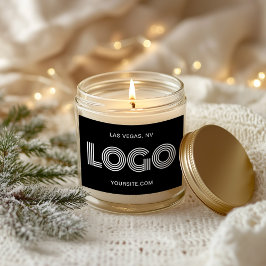 Pegatina Rectangular Logo moderno en blanco y negro