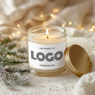 Pegatina Rectangular Logo moderno Minimalista blanco y negro