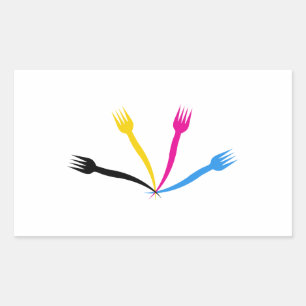 Pegatina Rectangular Logo para un restaurante o cafetería