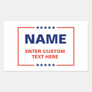 Pegatina Rectangular Logo político personalizado (Trump Design)