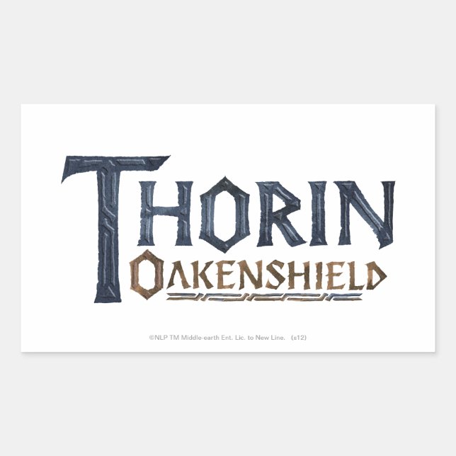 Pegatina Rectangular Logo THORIN OAKENSHIELD™ Azul (Anverso)