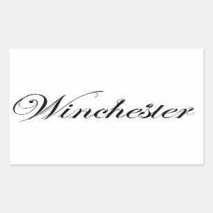 Pegatina Rectangular Logotipo clásico de Winchester del estilo