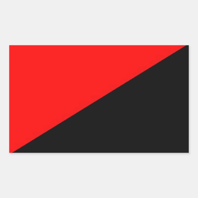 Pegatina Rectangular logotipo de bandera roja y negra xx (Anverso)