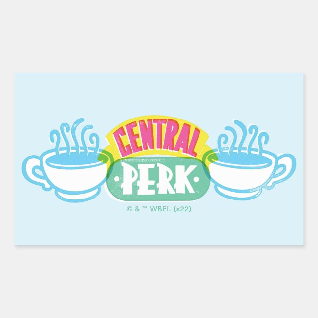 Pegatina Rectangular Logotipo de Central Perk en neón (Anverso)