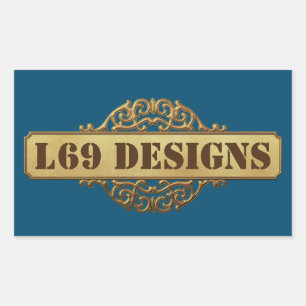 pegatina rectangular "logotipo de diseños L"