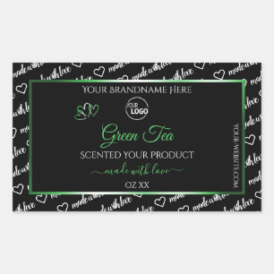 Pegatina Rectangular Logotipo de etiquetas de productos ecológicos en l