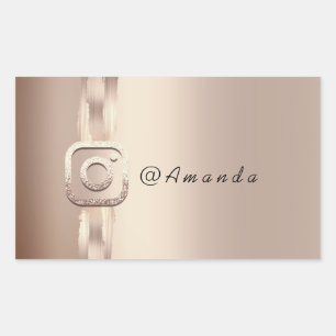 Pegatina Rectangular Logotipo de Instagra de Rosa de maquillaje en medi