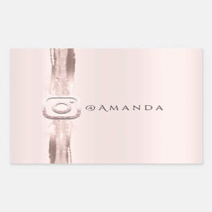 Pegatina Rectangular Logotipo de Instagra Spark Rosado de maquillaje Mo
