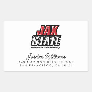 Pegatina Rectangular Logotipo de Jacksonville State University JAX STAT