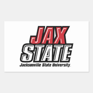 Pegatina Rectangular Logotipo de Jacksonville State University JAX STAT