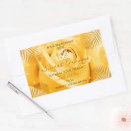 Pegatina Rectangular Logotipo de las hojas de palma de las etiquetas de