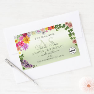 Pegatina Rectangular Logotipo de las iniciales de las etiquetas de los 