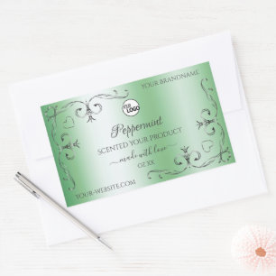 Pegatina Rectangular Logotipo de las marcas de productos verdes Vintage