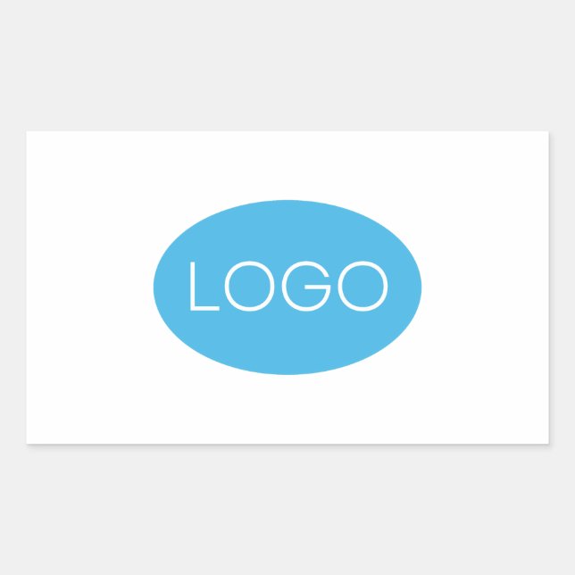 Pegatina Rectangular Logotipo de negocio personalizado (Anverso)