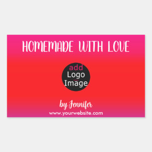 Pegatina Rectangular Logotipo de Personalizable casero con profesionale