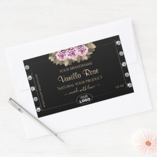 Pegatina Rectangular Logotipo de Rosas de marcas de embalaje de product