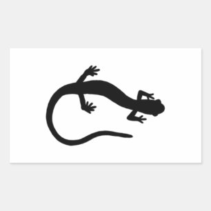 Pegatina Rectangular Logotipo de salamandra (blanco y negro básico)