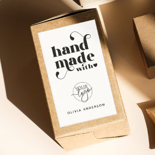 Pegatina Rectangular Logotipo del personalizado hecho a mano con amor G
