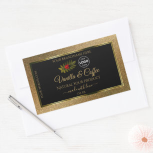 Pegatina Rectangular Logotipo Ladybug de marcas de productos negro y Pu