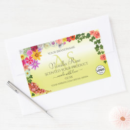 Pegatina Rectangular Logotipo Monograma de etiquetas de productos amari