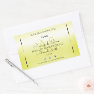 Pegatina Rectangular Logotipo Monograma de joyas de marcas modernas de 