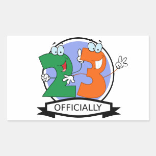 Pegatina Rectangular Logotipo oficial de cumpleaños 23