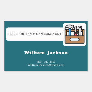 Pegatina Rectangular logotipo personalizado de construcción de hombre m