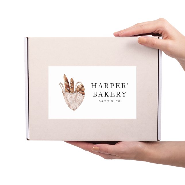 Pegatina Rectangular Logotipo profesional de panadería moderna (Subido por el creador)