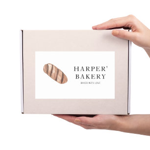 Pegatina Rectangular Logotipo profesional ecológico de panadería fresca