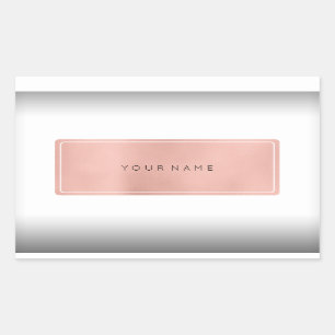 Pegatina Rectangular Logotipo rectangular metálico en polvo de oro rosa