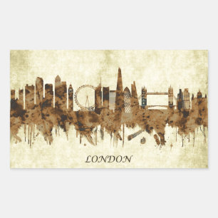 Pegatina Rectangular London England Cityscape