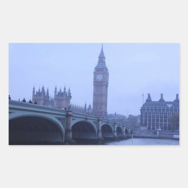 Pegatina Rectangular London Southbank (Anverso)