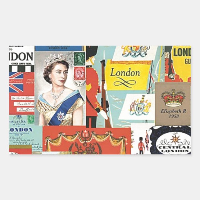 Pegatina Rectangular Londres (Anverso)