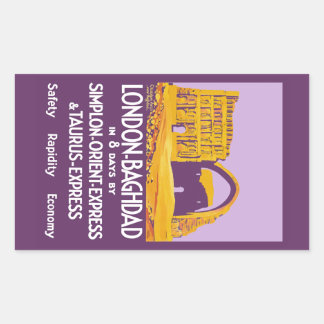 Pegatina Rectangular Londres - Baghdad Orient Express