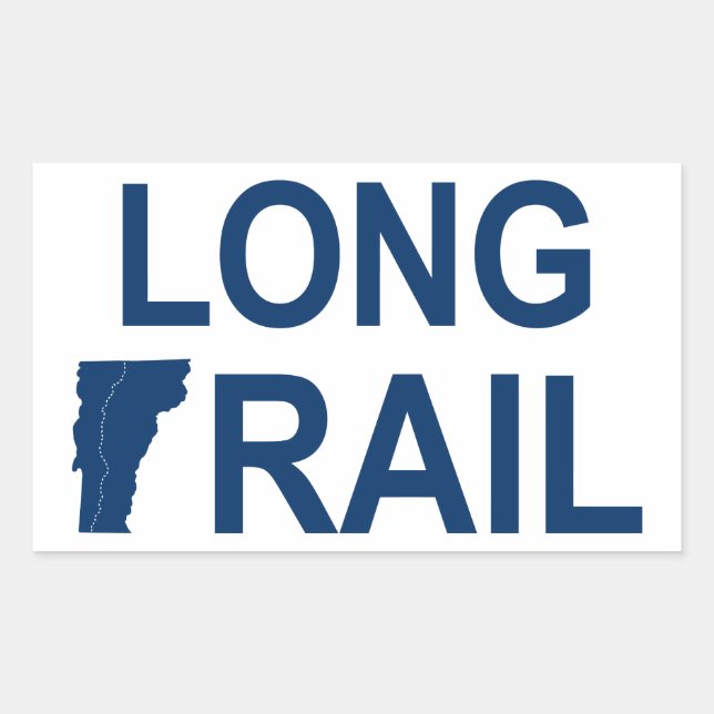 Pegatina Rectangular Long Trail Vermont (Anverso)