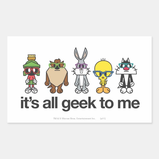 Pegatina Rectangular LOONEY TUNES™ Nerds - Todo Me Gusta (Anverso)