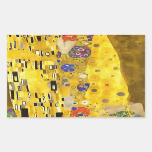 Pegatina Rectangular Los amantes besan pintura acrílica Bella Artes