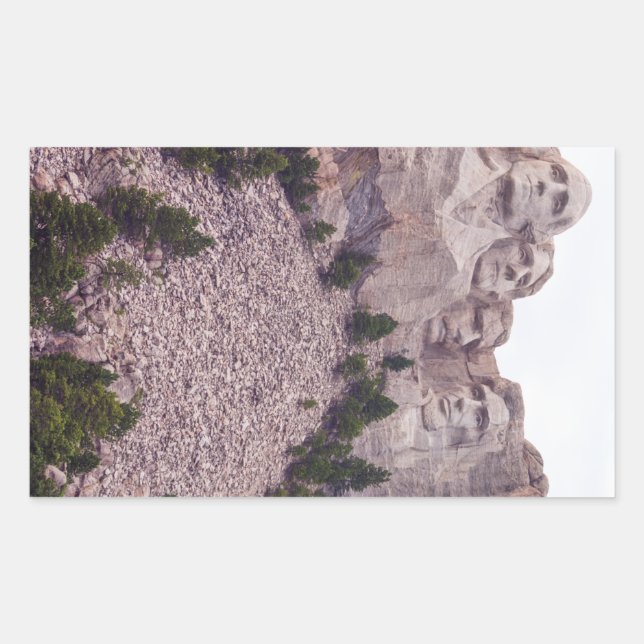 Pegatina Rectangular Los cuatro del Monte Rushmore (Anverso)