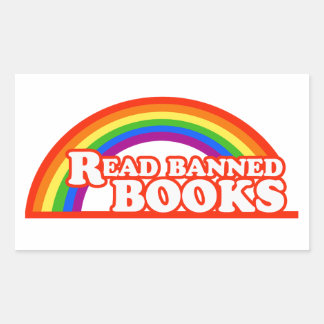 Pegatina Rectangular Los derechos LGBTQ leen libros prohibidos