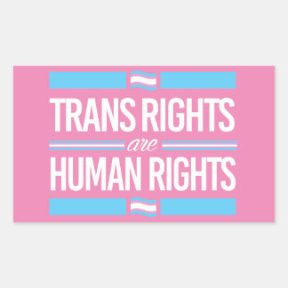 Pegatina Rectangular Los derechos transgénero son derechos humanos