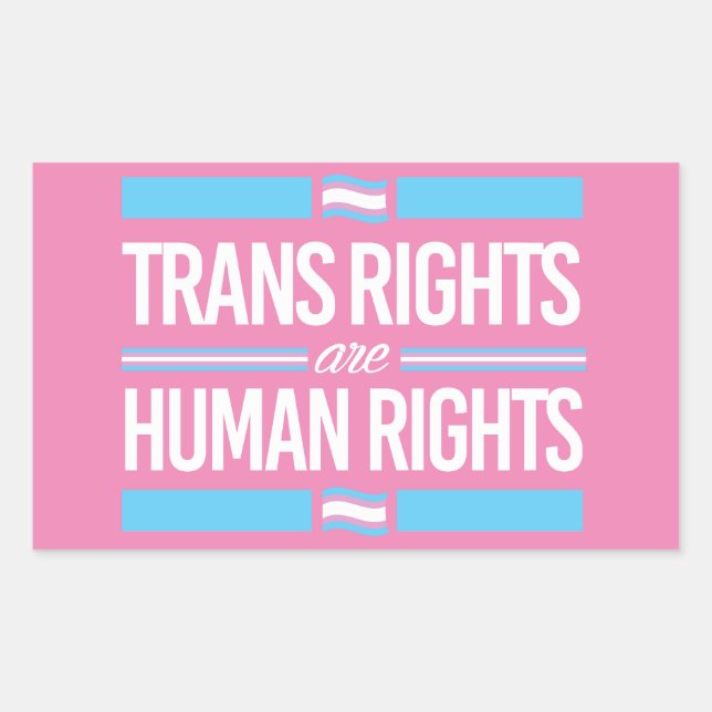 Pegatina Rectangular Los derechos transgénero son derechos humanos (Anverso)