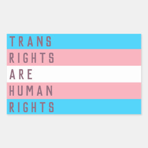 Pegatina Rectangular Los derechos transgénero son la bandera transgéner