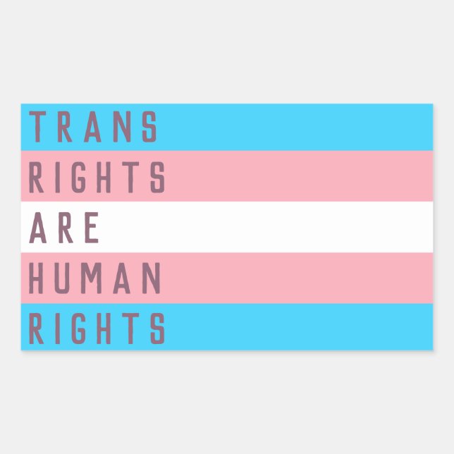Pegatina Rectangular Los derechos transgénero son la bandera transgéner (Anverso)