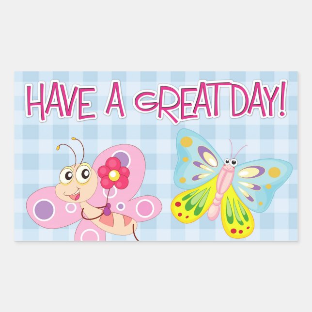 Pegatina Rectangular Los deseos de las mariposas (Anverso)