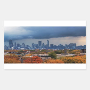 Pegatina Rectangular Los E.E.U.U., Illinois, Chicago, paisaje urbano