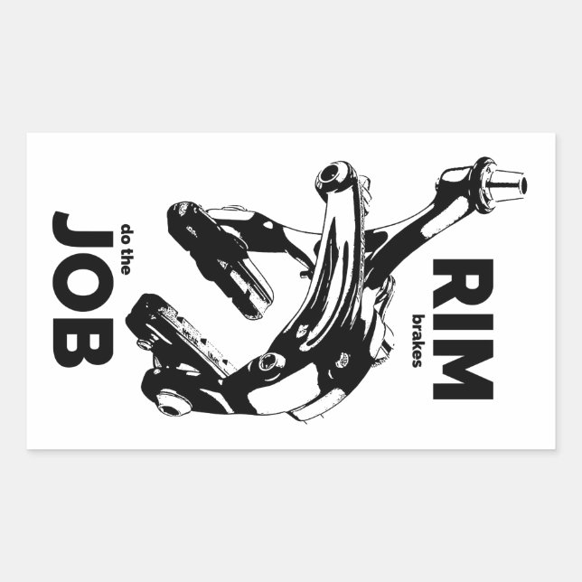 Pegatina Rectangular Los Frenos De La Cubierta Hacen El Ciclismo De Tra (Anverso)