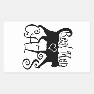 Pegatina Rectangular Los hombres de verdad adoran los gatos con un dise