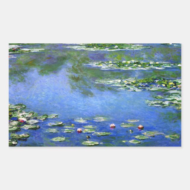 Pegatina Rectangular Los lirios de agua de Claude Monet (Anverso)