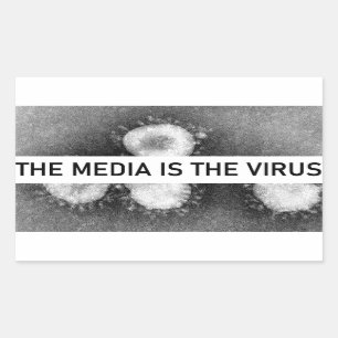 Pegatina Rectangular Los medios son el virus